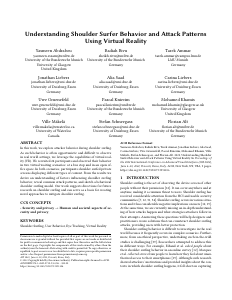 Preview of Understanding Shoulder Surfer Behavior and Attack Patterns Using Virtual Reality