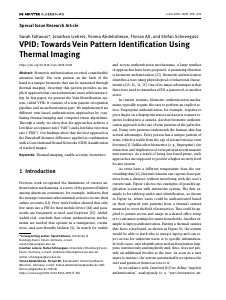 Preview of VPID: Towards Vein Pattern Identification Using Thermal Imaging