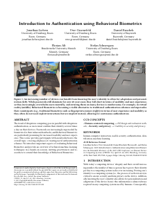 Preview of Introduction to Authentication using Behavioral Biometrics