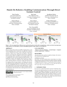 Preview of Hands-On Robotics: Enabling Communication Through Direct Gesture Control