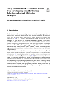 Preview of They see me scrolling — Lessons Learned from Investigating Shoulder Surfing Behavior and Attack Mitigation Strategies