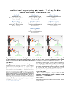Preview of Hand-in-Hand: Investigating Mechanical Tracking for User Identification in Cobot Interaction