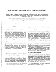 Preview of IJCB 2022 Mobile Behavioral Biometrics Competition (MobileB2C)